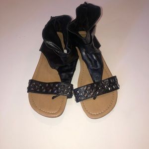 Top moda women's ankle cuff T-strap sandals